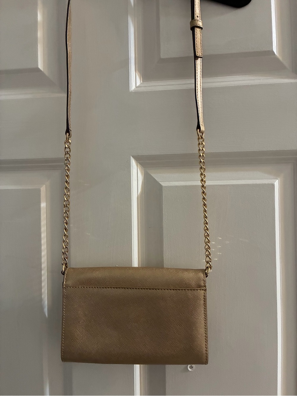 Michael Kors Gold Saffiano Leather Crossbody Bag